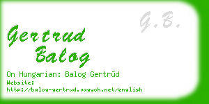 gertrud balog business card